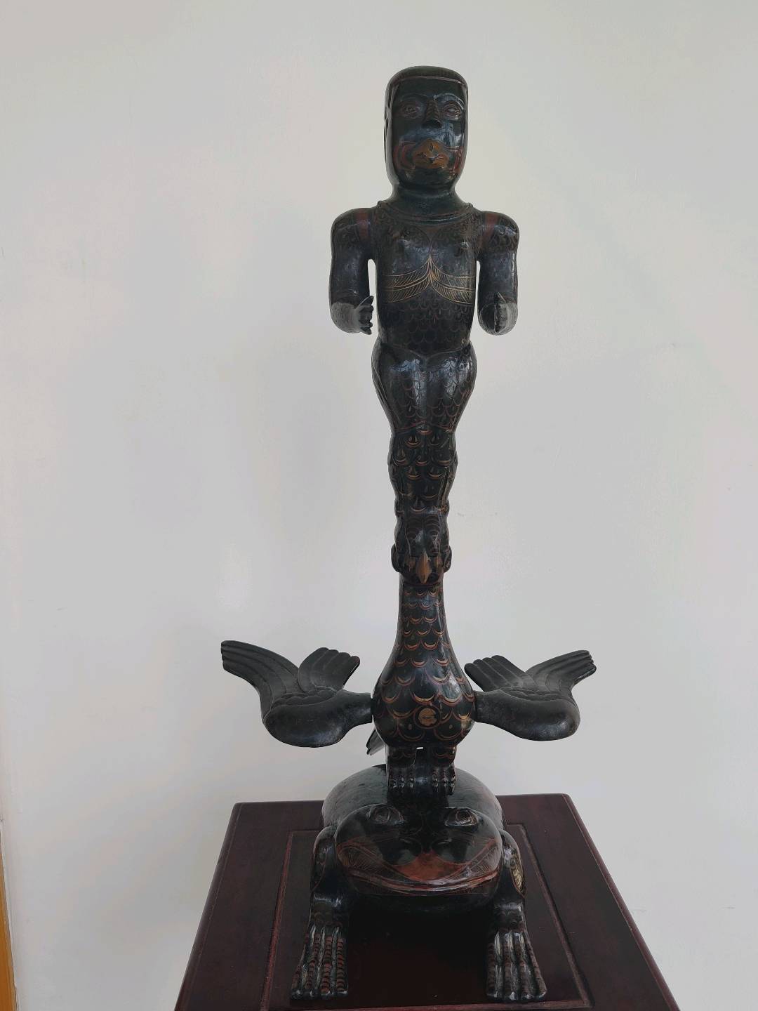 漆木器彩绘凤鸟羽人