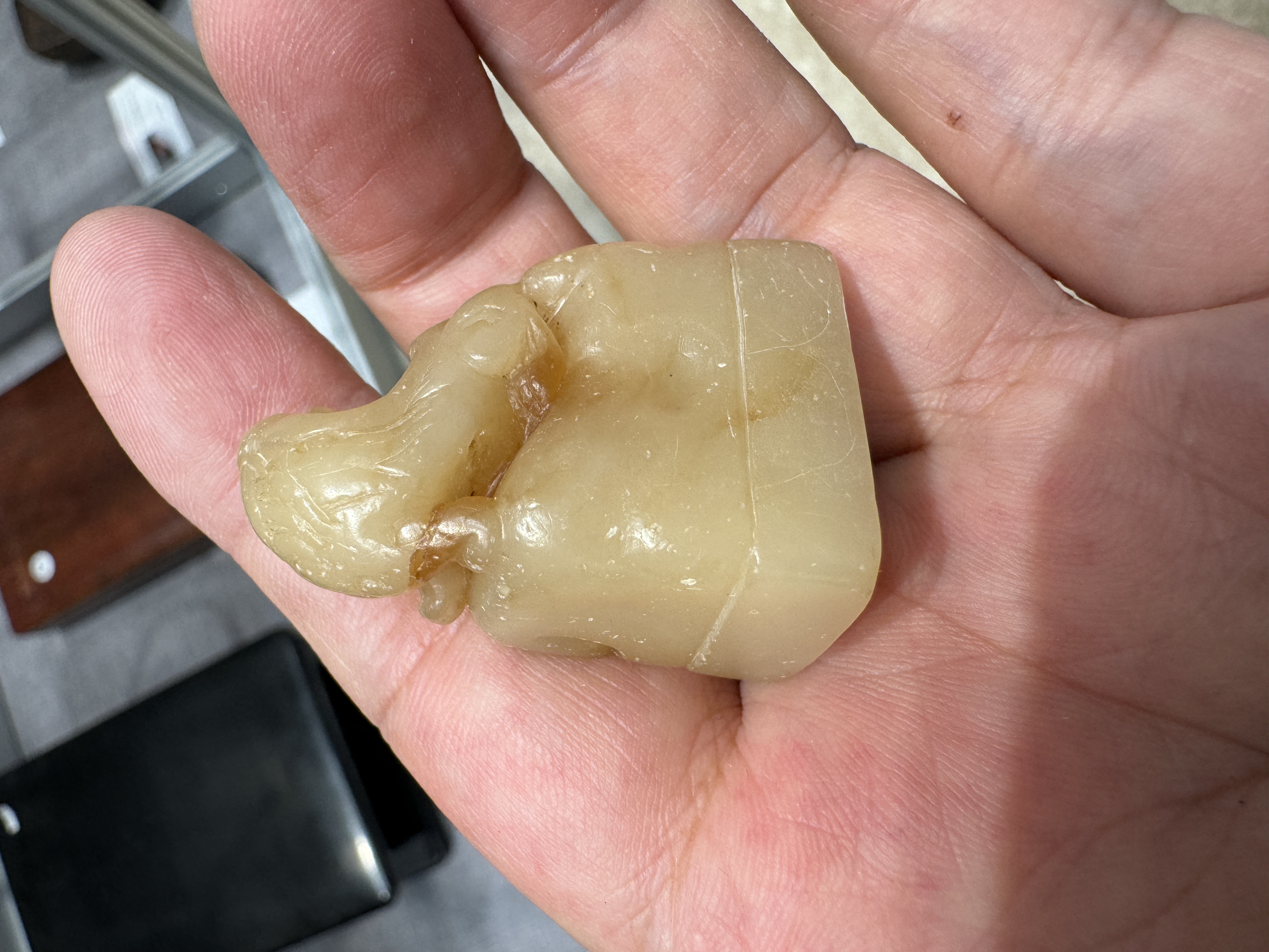 白芙蓉石古兽印章