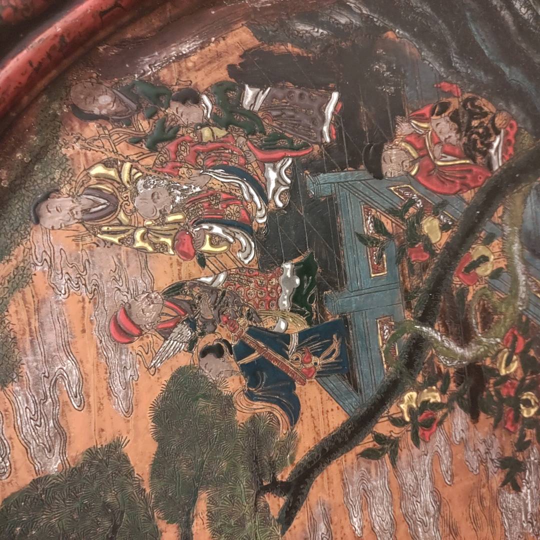 清代㲺器人物百寿掛屏