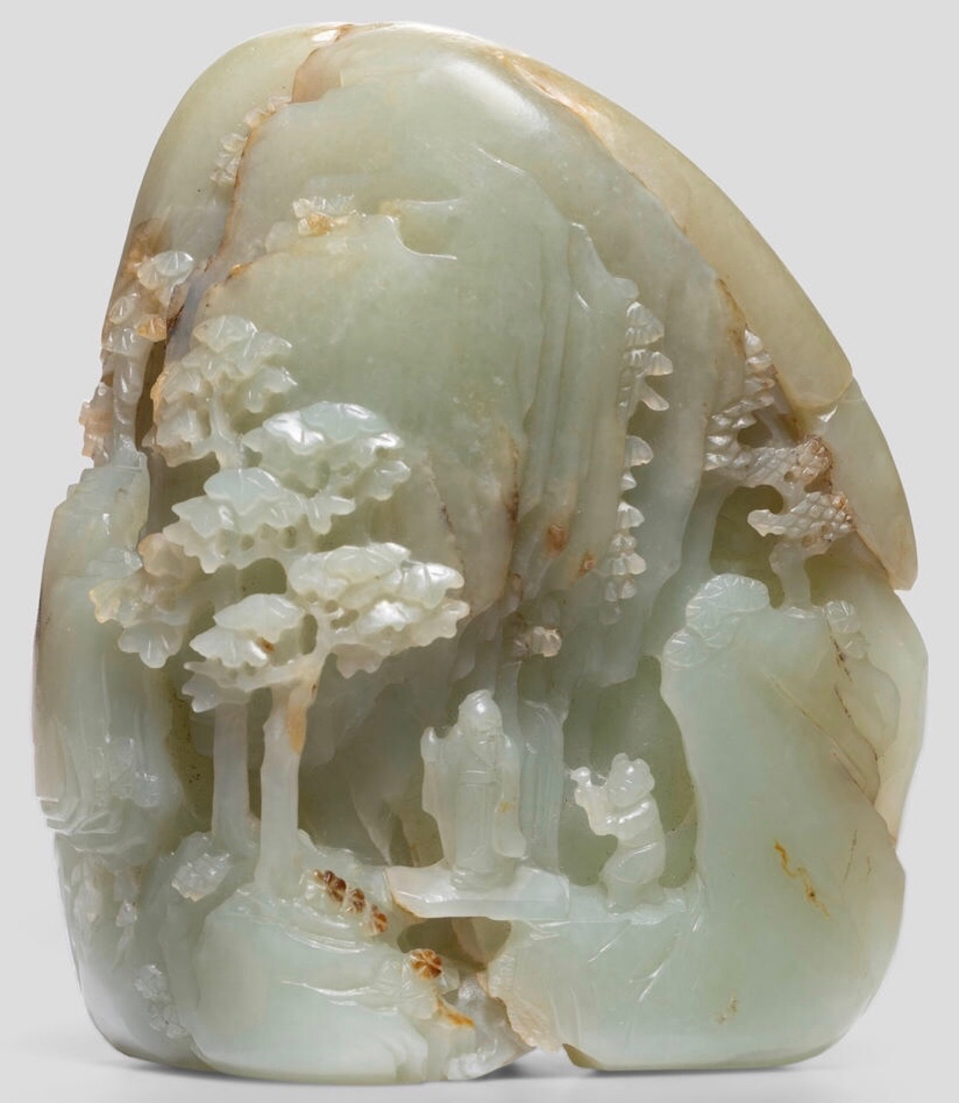 青白玉小山子 10厘米高